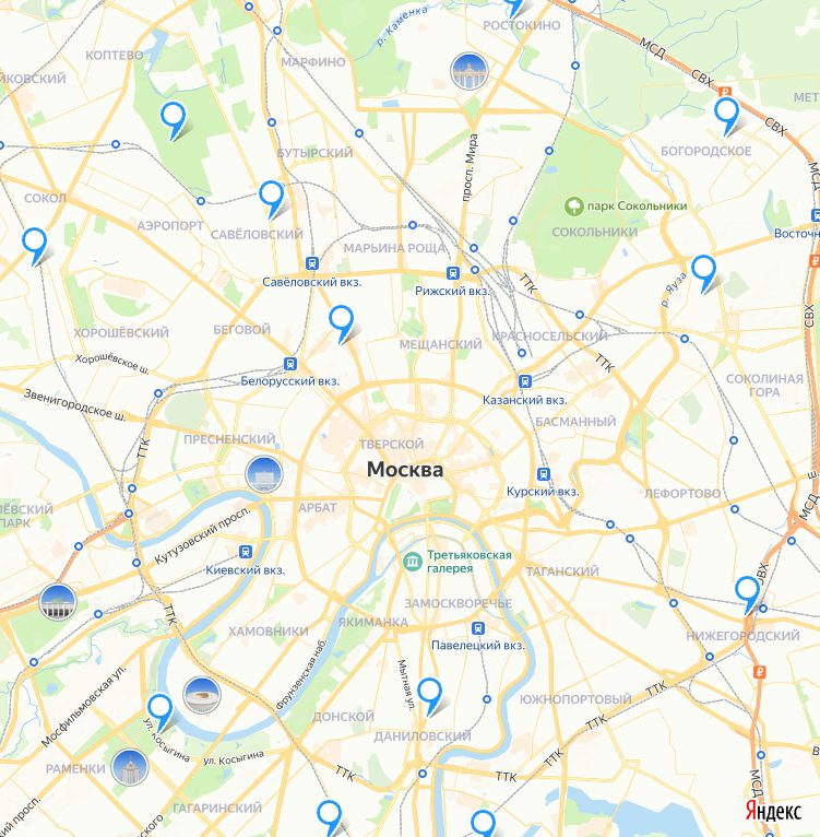 Зона выезда: Москва и Московская область